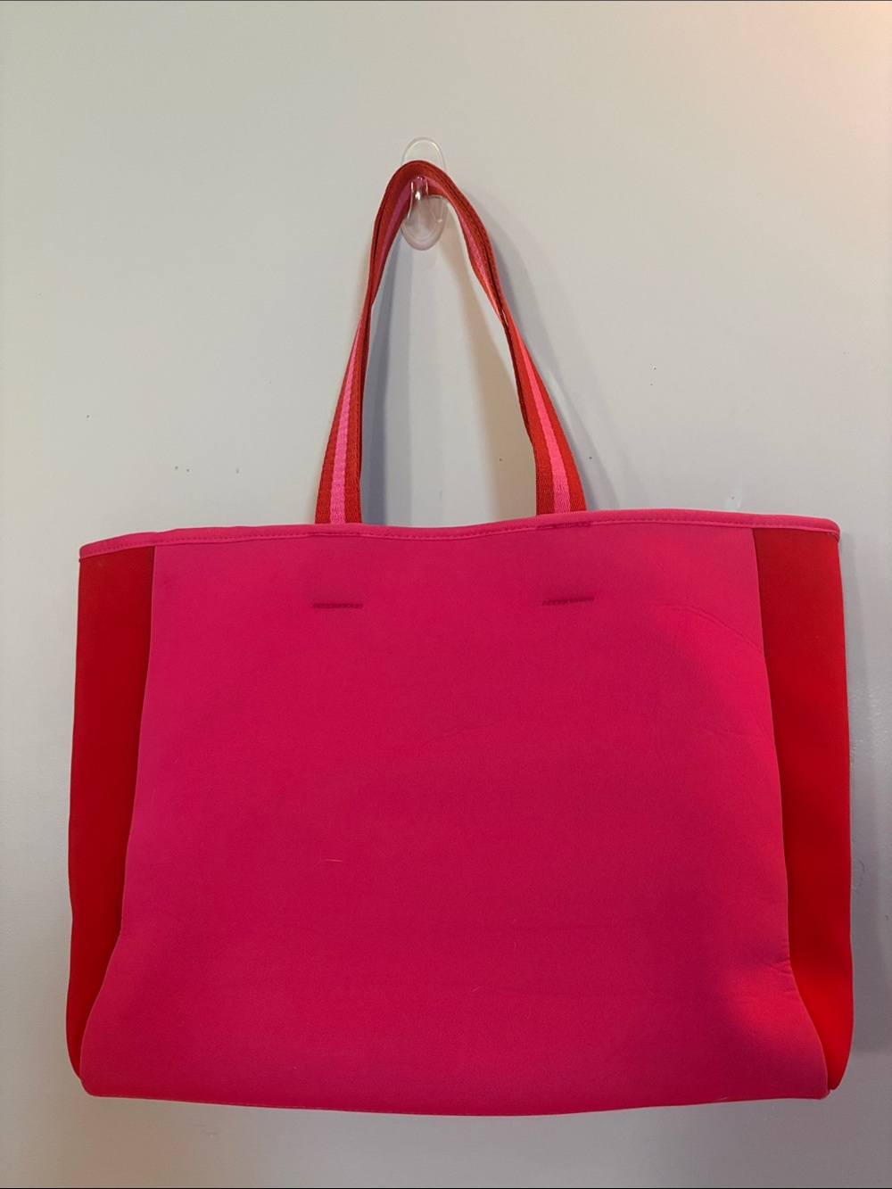 Summersalt Hot Pink Red Neoprene Tote Bag Beach Travel Carryall